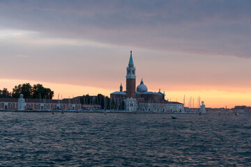 Venedig, Silhouette bei Abendlicht