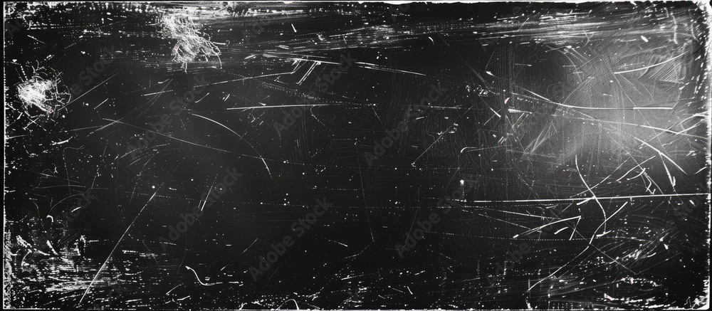 Poster a monochrome photo capturing a scratched screen with sunlight streaming through, creating a mesmeriz