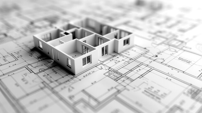 3D paper model of an architecture project.