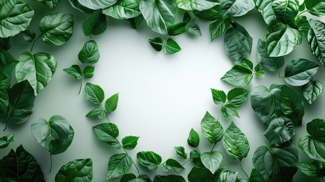 green heart background, leaft, white, header, copy space