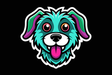 a hippy dog head print ready vector tshirt design