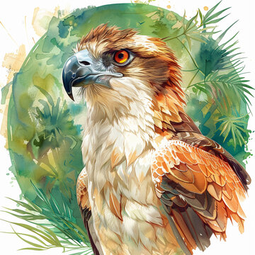 A watercolor Philippine Eagle