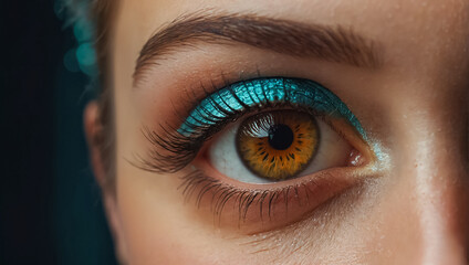 beautiful female eye, makeup close-up style