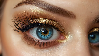 Obraz premium beautiful female eye, makeup close-up