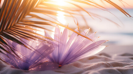 palm leaf and sand at the beach royalty free photo (reklamo)