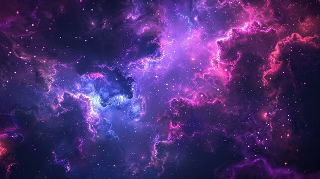 Fantasy beautiful space night with starry sky background . AI generated image