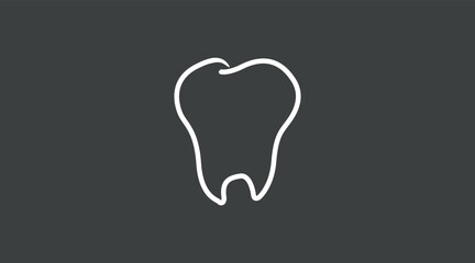 Tooth Icon. Vector isolated editable black and white illustration of a tooth