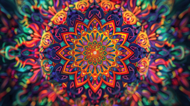 Vibrant Mandala Energy Burst
