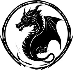 Dragon icon isolated on white background