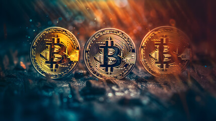 the bitcoin or cryptocurrency on a background