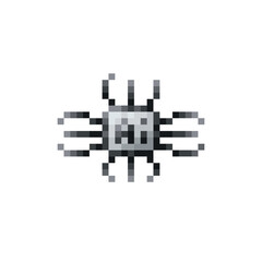 Fototapeta premium Artificial intelligence device, pixel art technology