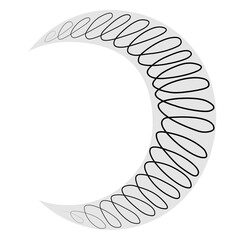Continuous linear drawing of moon icon. One line drawing background. Vector illustration. Linear drawing of the moon symbol