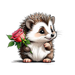 Hedgehog with roses