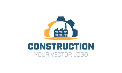 a logo for construction or construction with a house on the front.