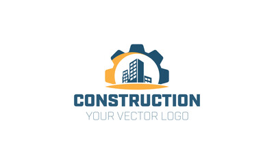 a logo for construction or construction with a house on the front.