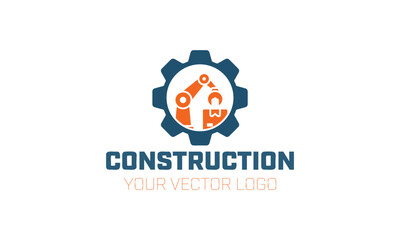 a blue logo for construction and design for construction.