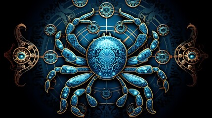 Fototapeta premium Cancer zodiac sign horoscope. Art