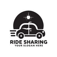 Ride Sharing Logo Design Vector Illustration Symbol Template Flat Style 