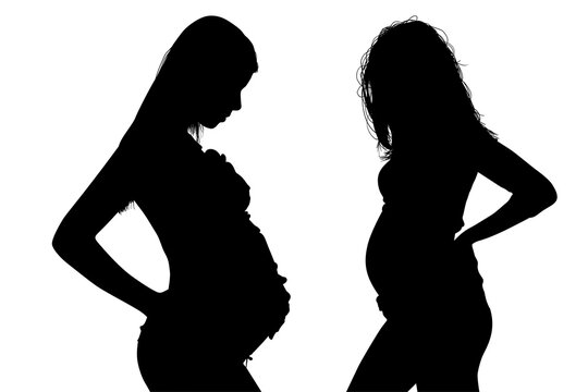 silueta, embarazada, prenatal, amor, gestacion, silueta, vector, embarazo, mujer, familia, ilustracion