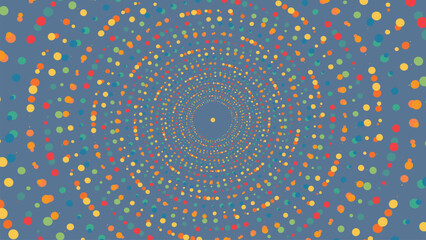 Abstract spiral wavy data cycle vortex style background. This creative design simple circle dotted urgency background can make your project more meaningful.
