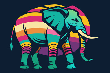 Elephant Silhouette  print ready vector t-shirt design sticker