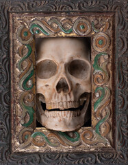 magic box with skull isolated on white background