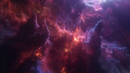Majestic Nebula Illumination - Cosmic Artwork: Exquisite Representation of Celestial Elegance, Inviting Observers to Marvel at the Sublime Beauty of the Cosmos - obrazy, fototapety, plakaty