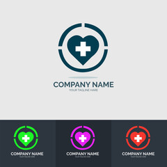 Medical logo and icon with multiple color variant vector eps.