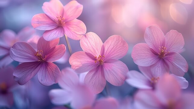   A clear image showcases a bouquet of vivid pink flowers, illuminated by soft, directional light from the photograph's focal point