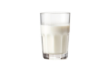 A velvety glass of milk resting on a pure white background