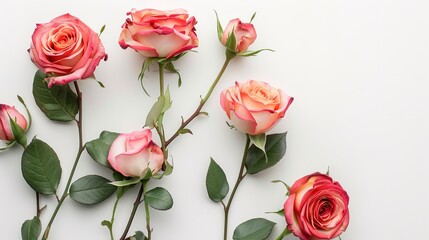 Roses isolated on the white background flower composition  ,Generative ai,