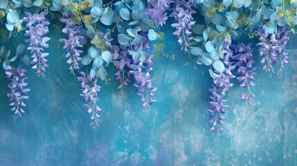 Serene Blue Blossoms Floating: Dreamy Floral Backdrop - Tranquil Scene with Delicate Petals Drifting in Air, Creating a Calm Oasis of Natural Beauty Amidst the Stillness and Serenity