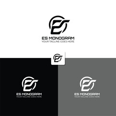 Monogram Logo Design with initials ES or SE