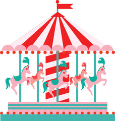Carnival circus carousel vector illustration
