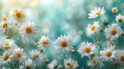 White Daisies Bloom in Field