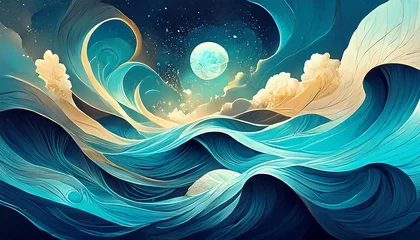 Fototapeten water wave abstract background © Turan