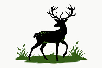 silhouette vector design of a Deer 