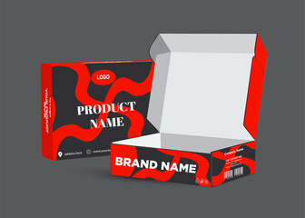 Product Box and label design with mockup template design.
