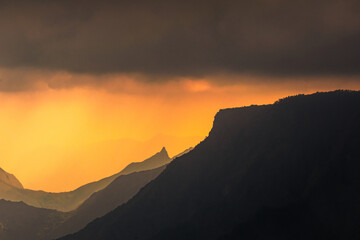 sunset over the mountains