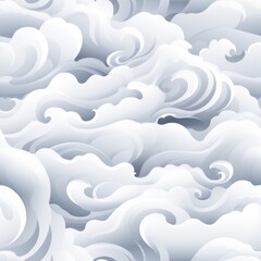 A seamless vector pattern with blue and white traditional oriental clouds, perfect for backgrounds, wrapping paper, and textile design, adding sophistication and charm to your creations