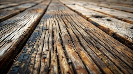 Generative ai. a close up of a wooden floor with a lot of nails, wood planks
