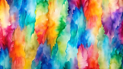 Generative ai. a colorful watercolor painting of leaves on a black background