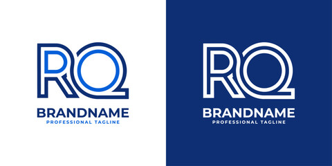Letters RQ Line Monogram Logo, suitable for business with RQ or QR initials