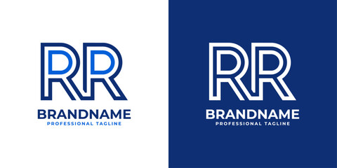 Letters RR Line Monogram Logo, suitable for business with RR initials