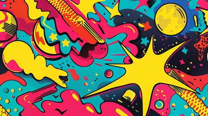 Obraz premium Retro and pop art comic illustration background