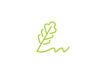 leaf oak signature logo. ink pen write symbol icon design