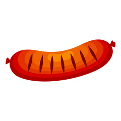 Delicious juicy sausage fried on the grill