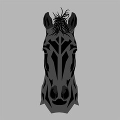 unique and creative illustration of a horse's face or head.
