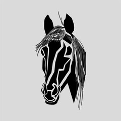 unique and creative illustration of a horse's face or head.