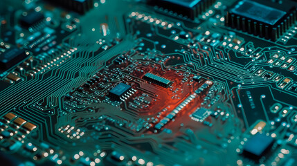 Obraz premium bitcoin on a circuit board